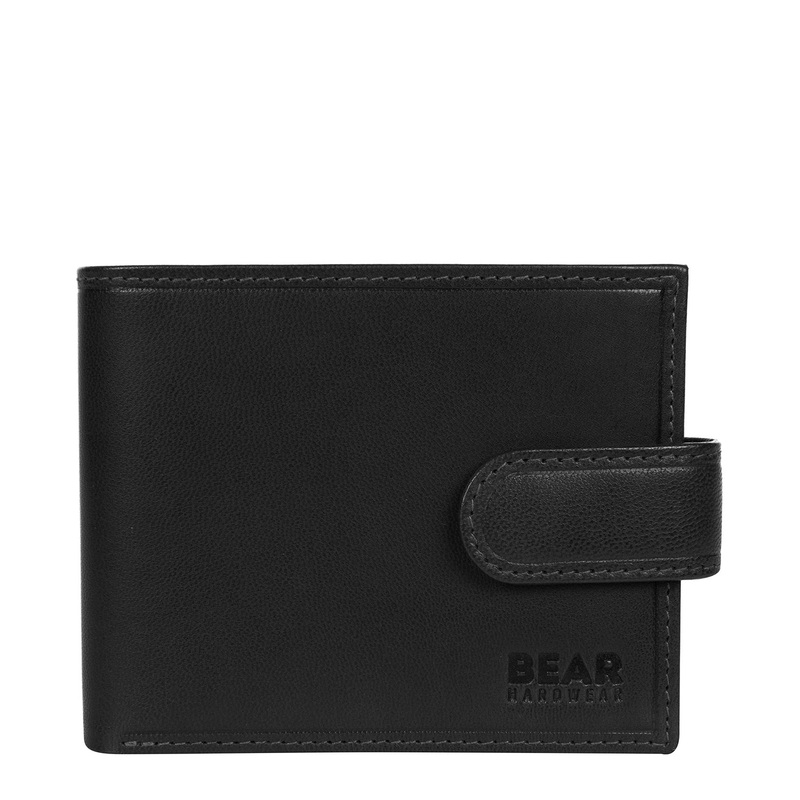 'Borge' Black Leather Bi-Fold Wallet