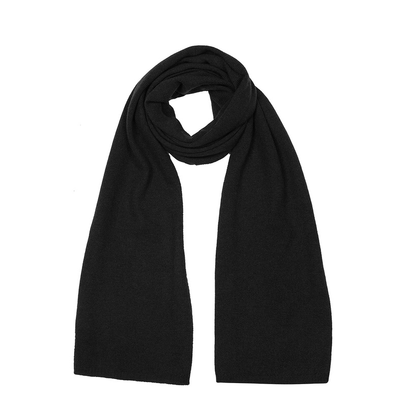 'Cambridge' Black 100% Cashmere Scarf