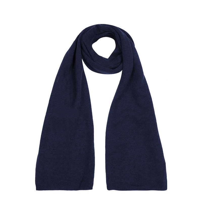 'Cambridge' Dark Navy 100% Cashmere Scarf