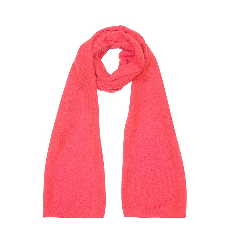 'Cambridge' Watermelon 100% Cashmere Scarf