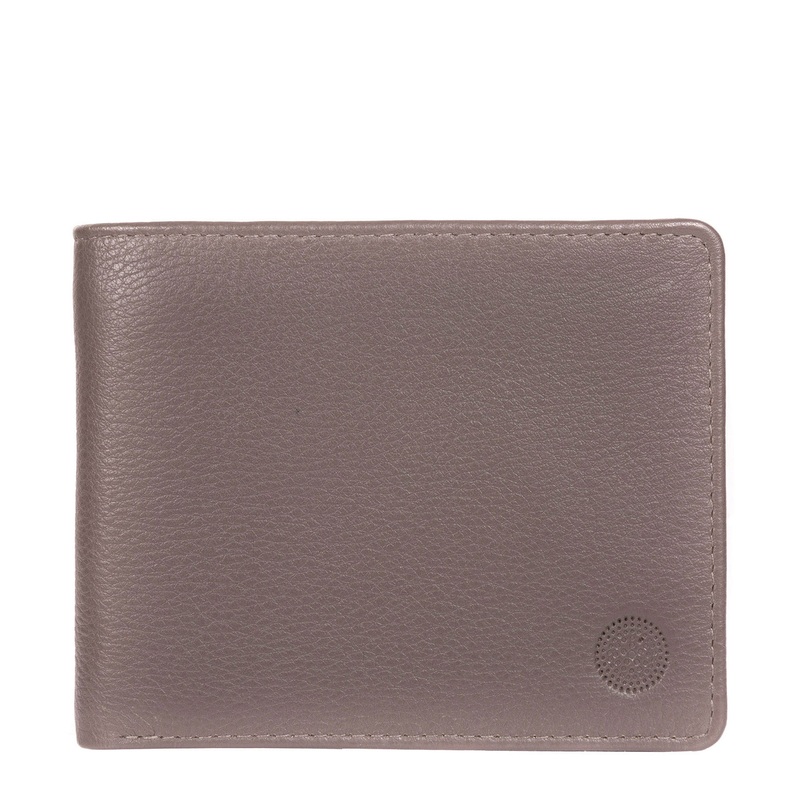 'Carter' Taupe Grey Leather 12-Card Wallet