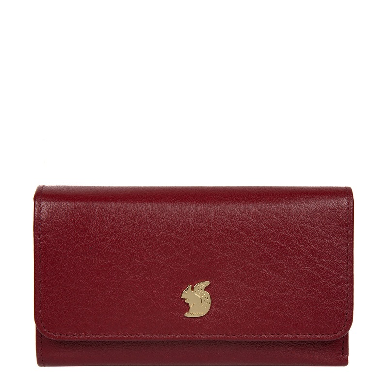 'Colleen' Deep Red Leather RFID Purse