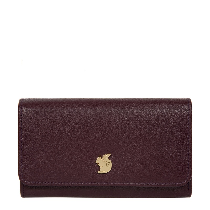'Colleen' Plum Leather RFID Purse