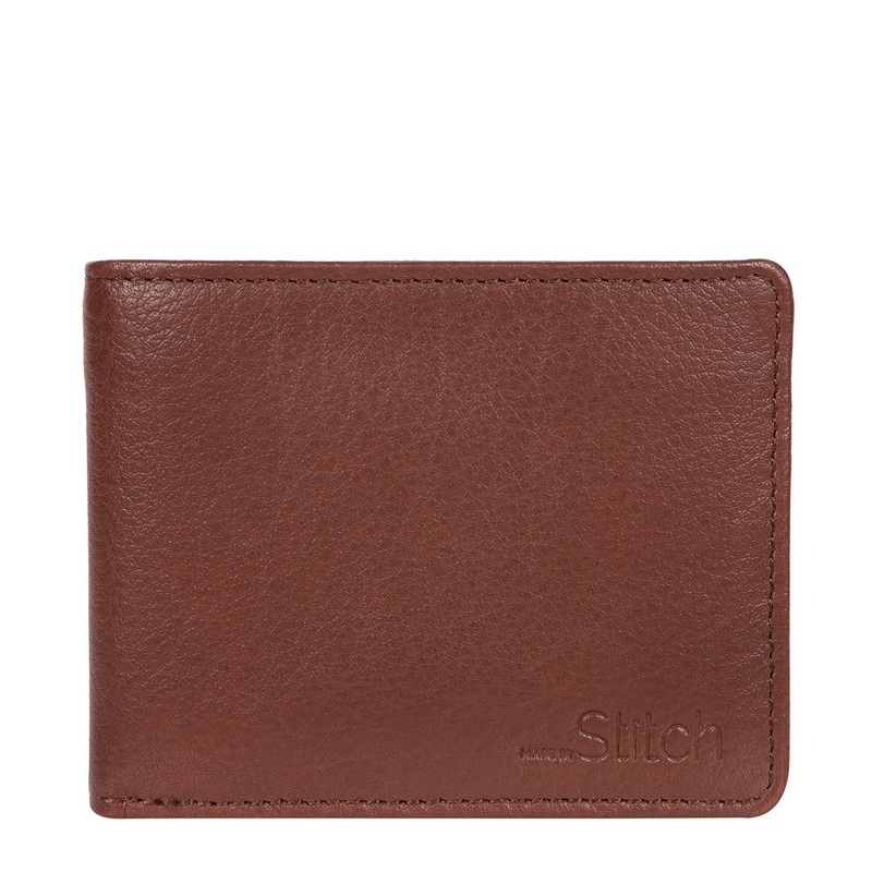 'Collins' Brown Bi-Fold Leather Wallet