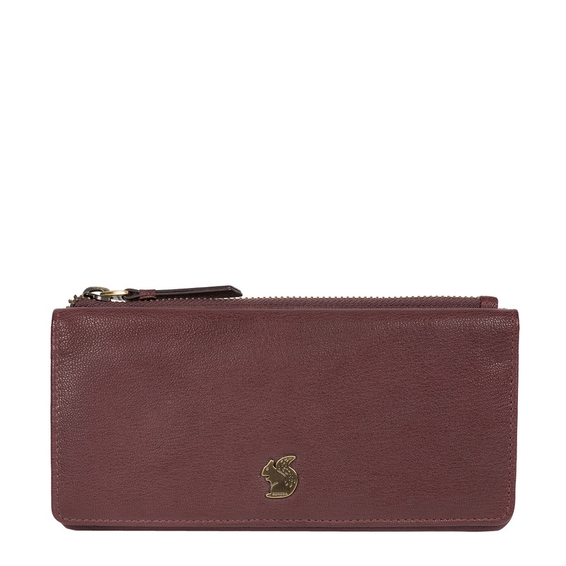'Dotty' Plum Leather Purse