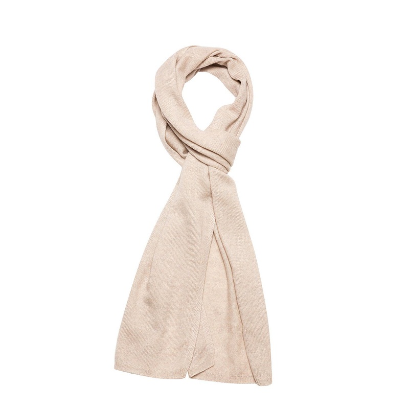 'Edinburgh' Oatmeal Cashmere and Merino Wool Scarf
