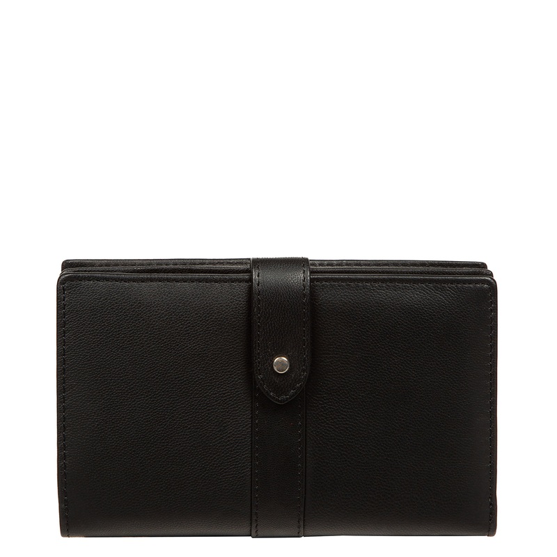 'Jade' Black Leather Purse