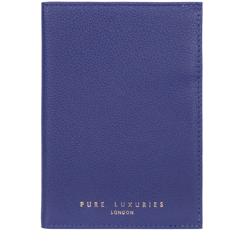 'Jet' Navy Blue Leather Passport Holder