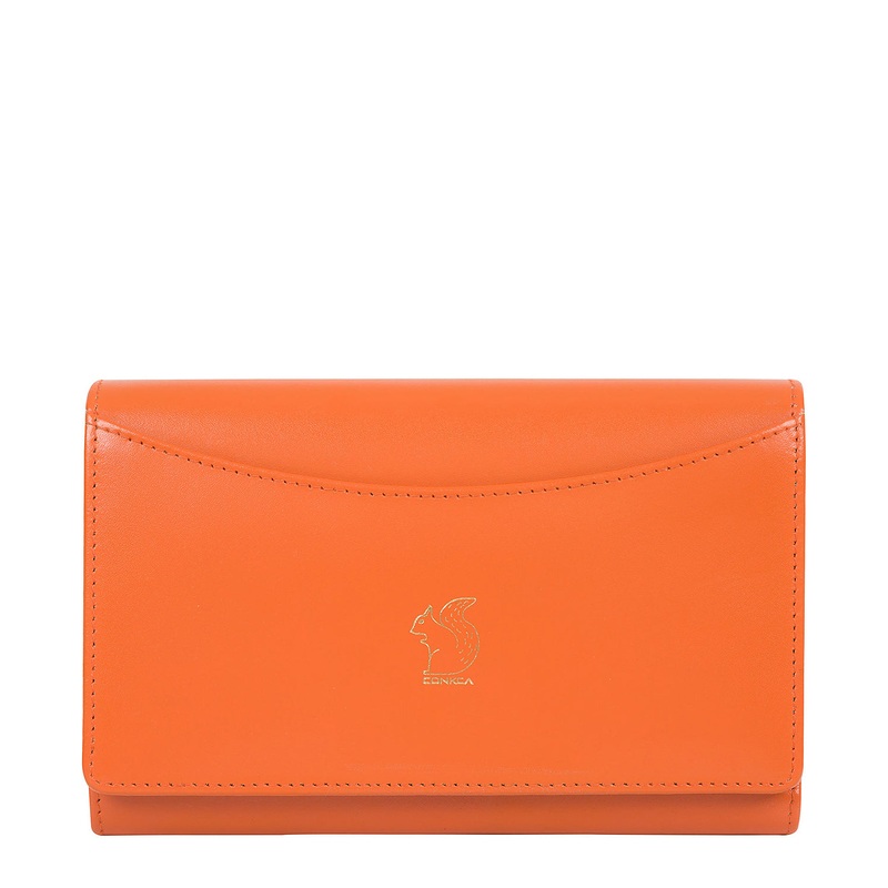 'Kali' Orange Leather Purse
