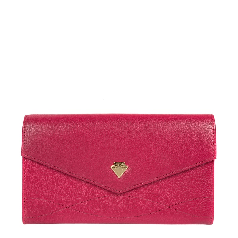 'Keston' Geranium Leather Purse