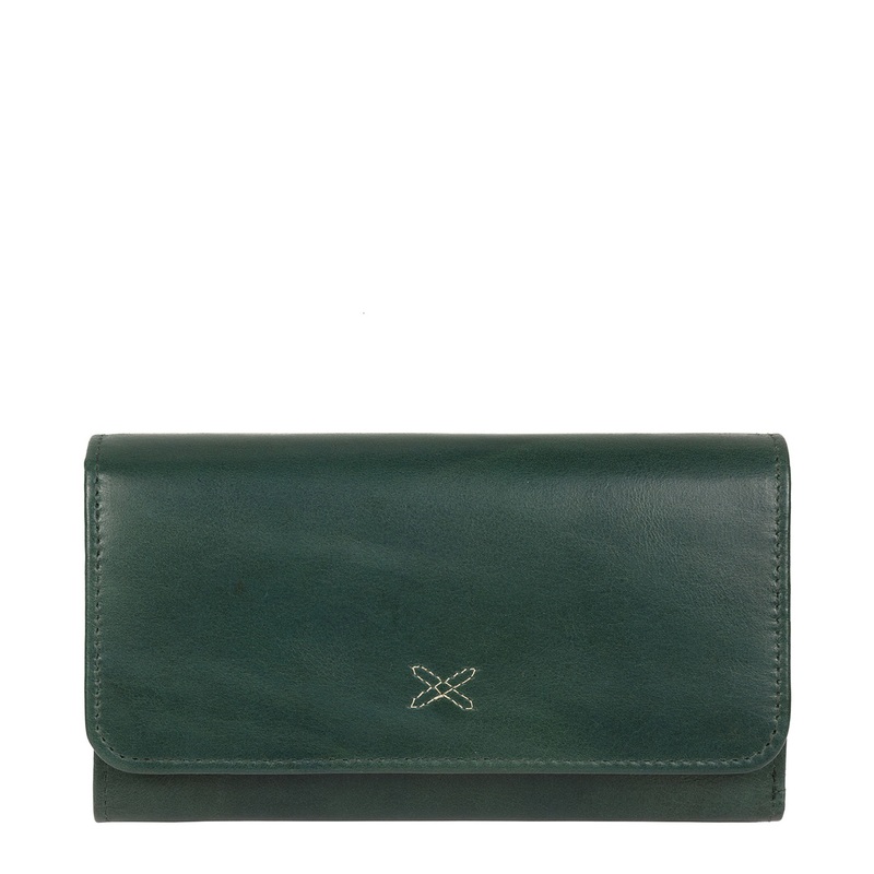 'Klara' Green Leather RFID Purse