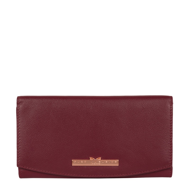 'Lark' Pomegranate Leather Purse