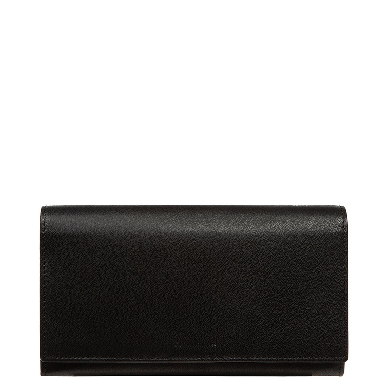 'Mia' Black Leather Purse
