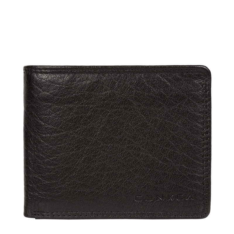 'Miller' Black Bi-Fold Leather Wallet