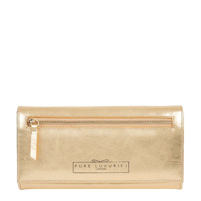 'Monika' Metallic Gold Leather Purse