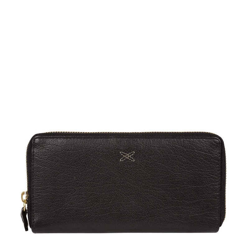'Netty' Black Leather RFID Purse