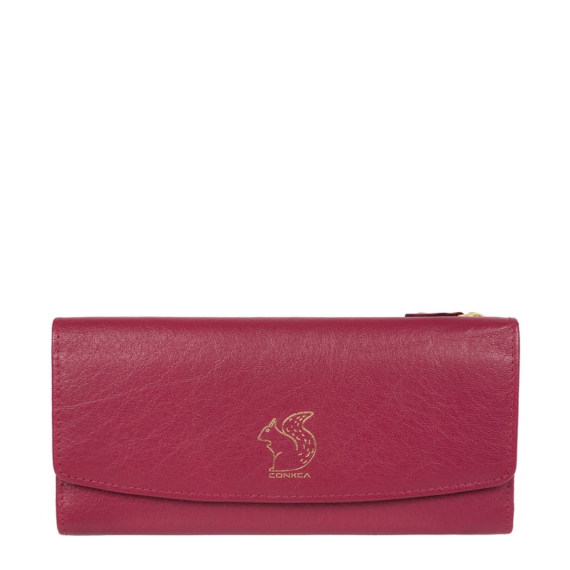 'Ollie' Orchid Tri-Fold Leather Purse