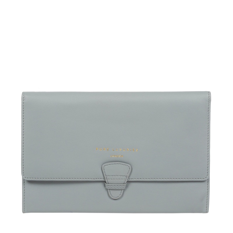 'Piccadily' Cashmere Blue Leather Travel Wallet