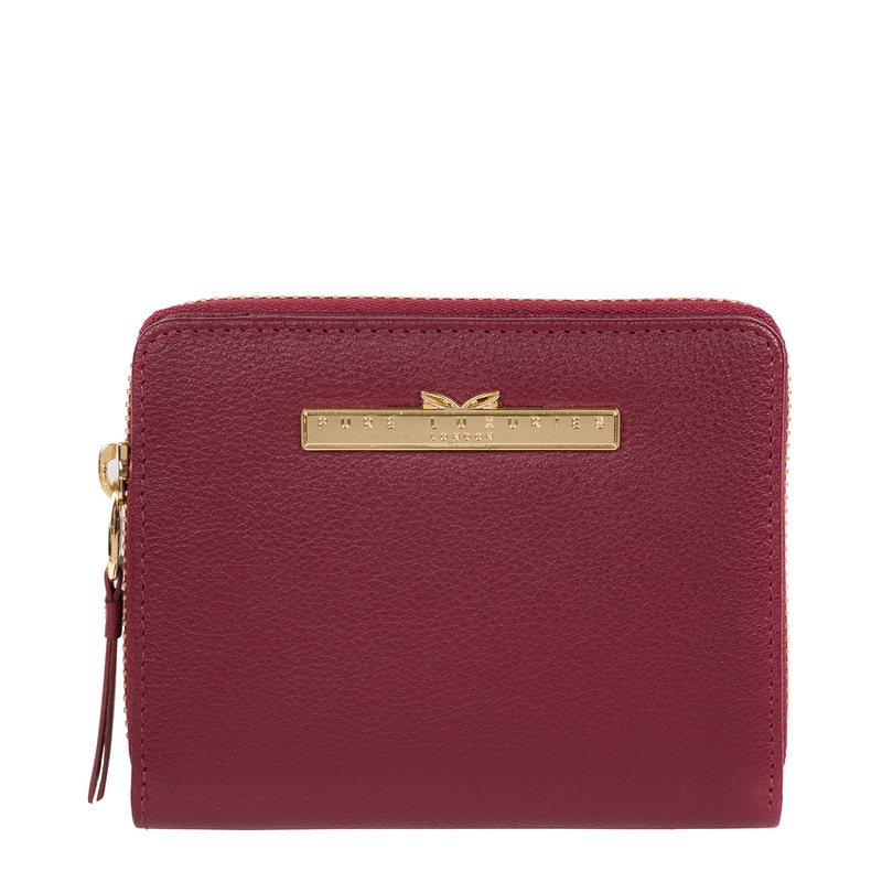 'Piper' Pomegranate Leather Bi-Fold Purse