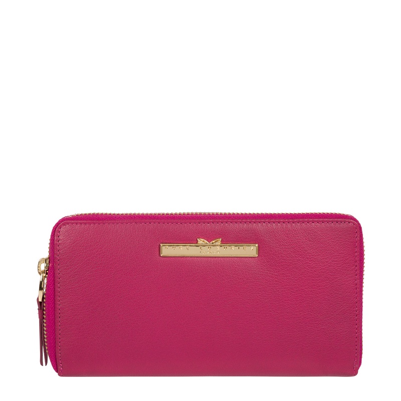 'Robin' Sangria Leather Zip Round Purse
