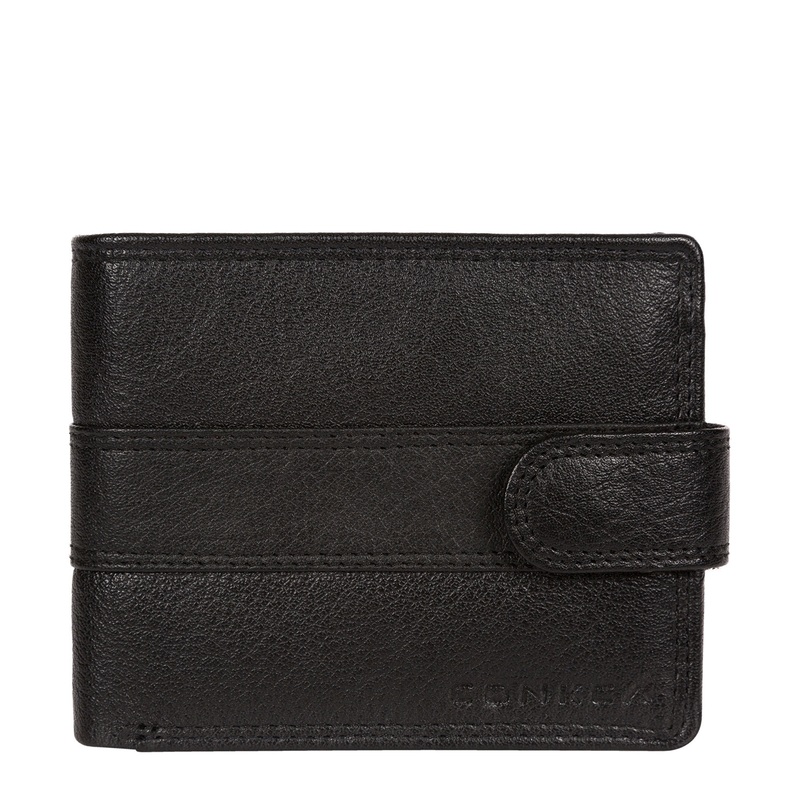 'Roth' Black Bi-Fold Leather Wallet