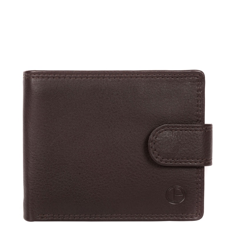 'Spitfire' Black Coffee Leather Bi-Fold Wallet