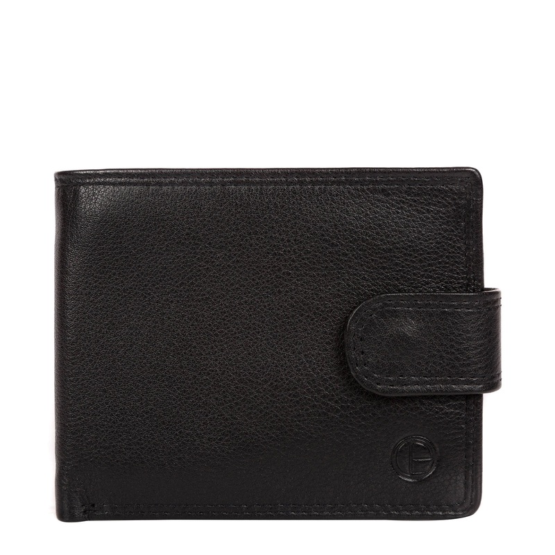 'Spitfire' Black Leather Bi-Fold Wallet