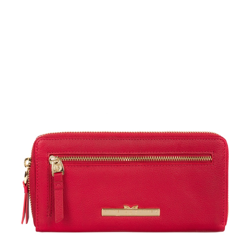 'Starling' Barbados Cherry Leather Bi-Fold Purse