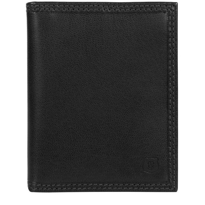 'Viggo' Black Leather Bi-Fold Card Holder