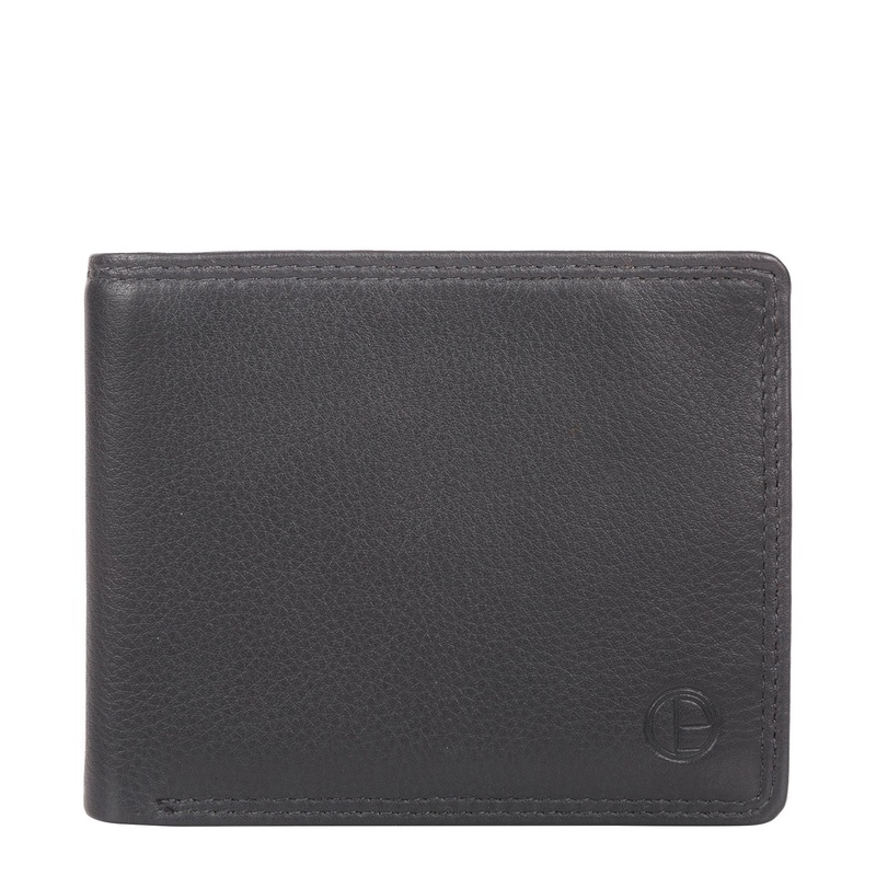'Wellington' Gun Metal Leather Bi-Fold Wallet