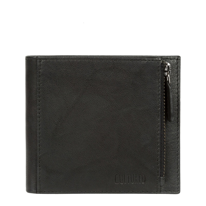 'Wilson' Vintage Black Leather Bi-Fold Wallet