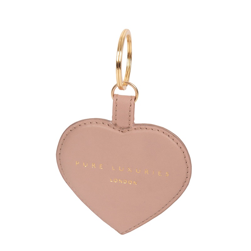 'Albany' Blush Pink Leather Heart Keyring
