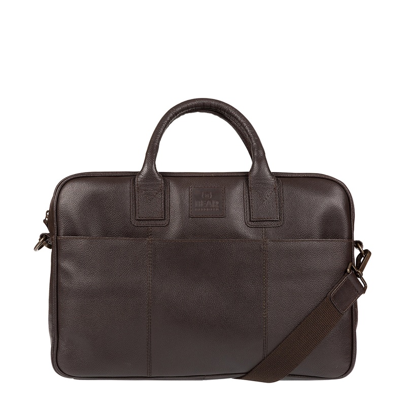 'Ash' Dark Brown Leather Briefcase