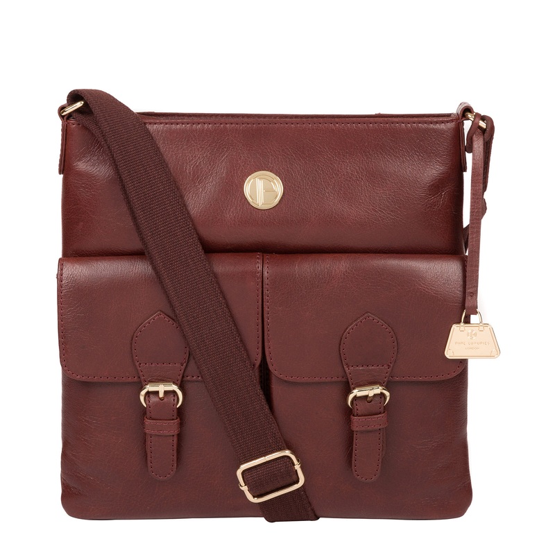 'Azalea' Chestnut Leather Cross Body Bag