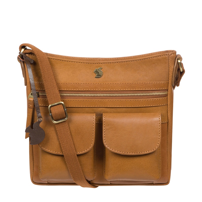 'Baby Bon' Dark Tan Leather Cross Body Bag