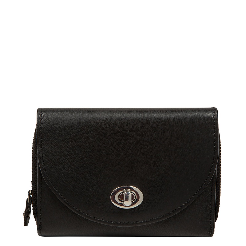 'Belle' Black Leather Purse