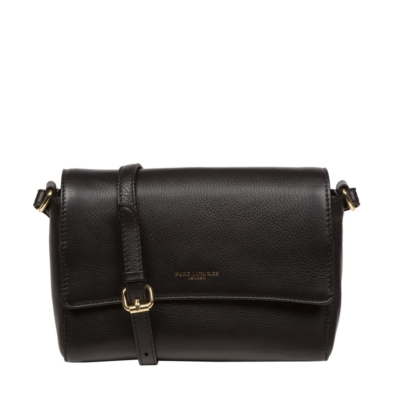 'Charlotte' Black Nappa Leather Cross Body Bag