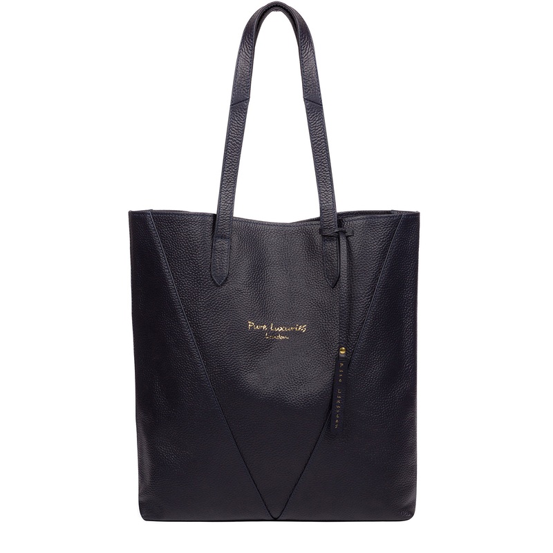 'Claudia' Ink Leather Shopper Bag
