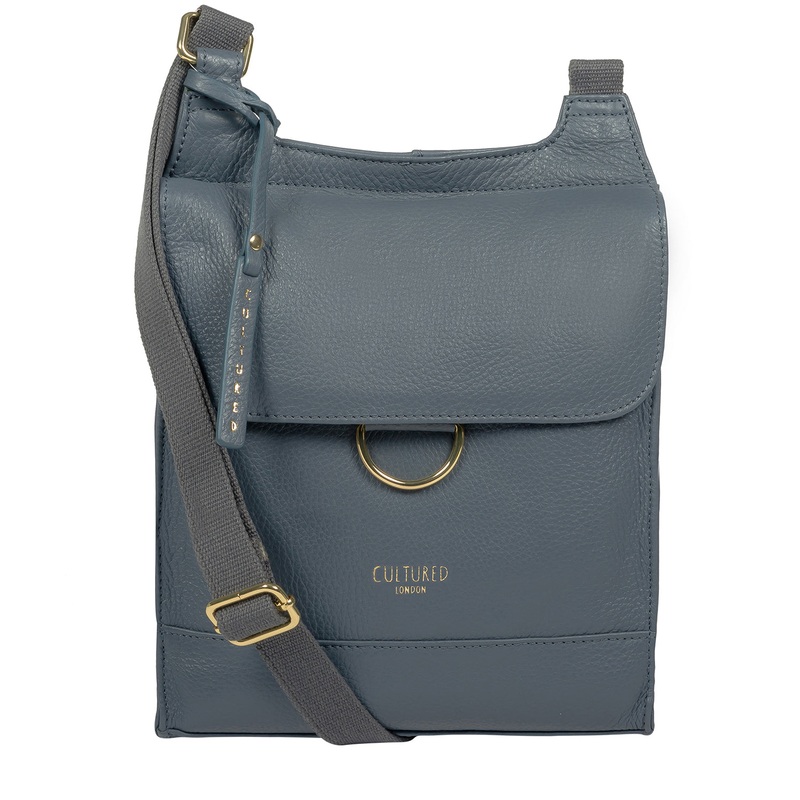 'Covent' Moonlight Blue Leather Cross Body Bag