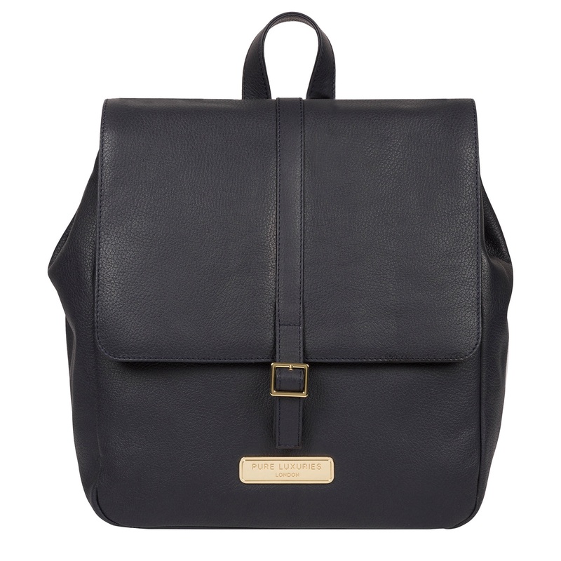 'Daisy' Navy Leather Backpack