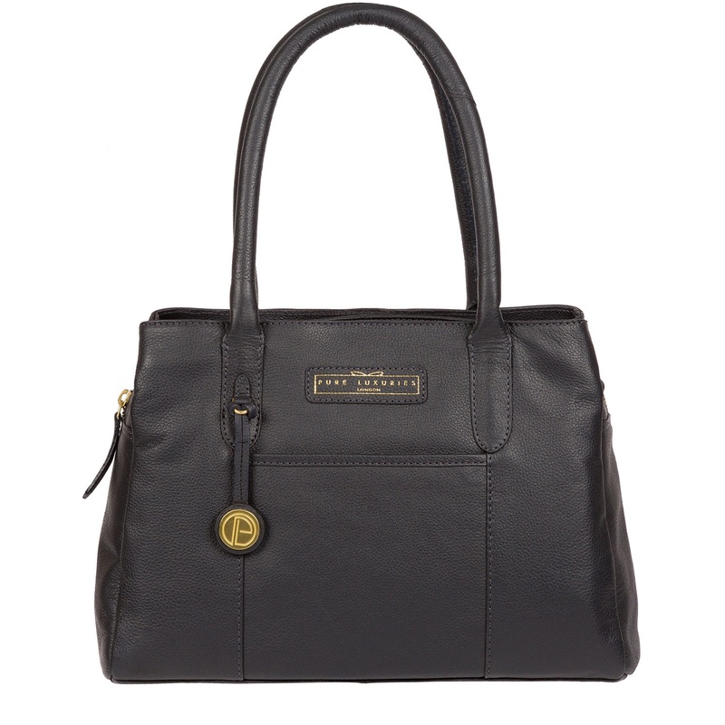 'Goldbourne' Navy Leather Handbag