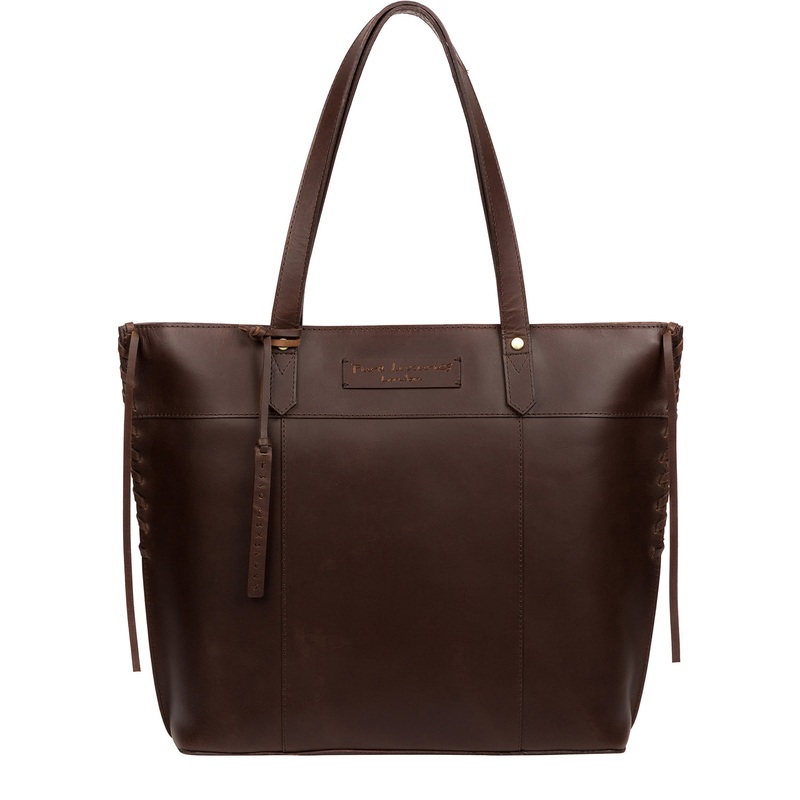 'Hampstead' Chocolate Leather Tote Bag