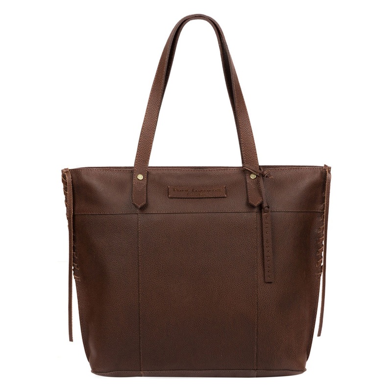 'Hampstead' Walnut Leather Tote Bag