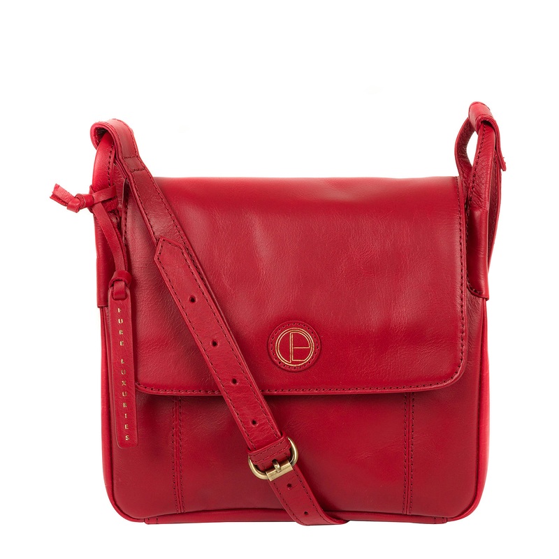'Houghton' Vintage Red Leather Cross Body Bag