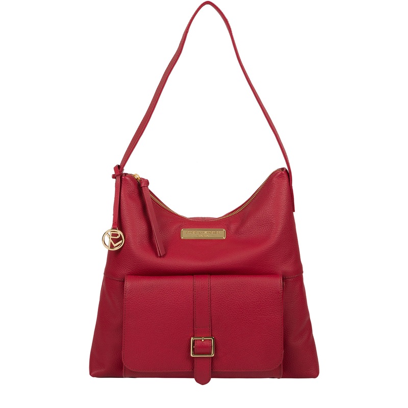 'Imogen' Berry Red Leather Shoulder Bag