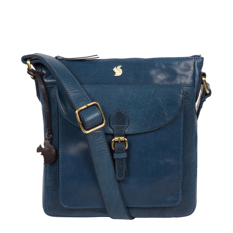'Josephine' Snorkel Blue Leather Shoulder Bag