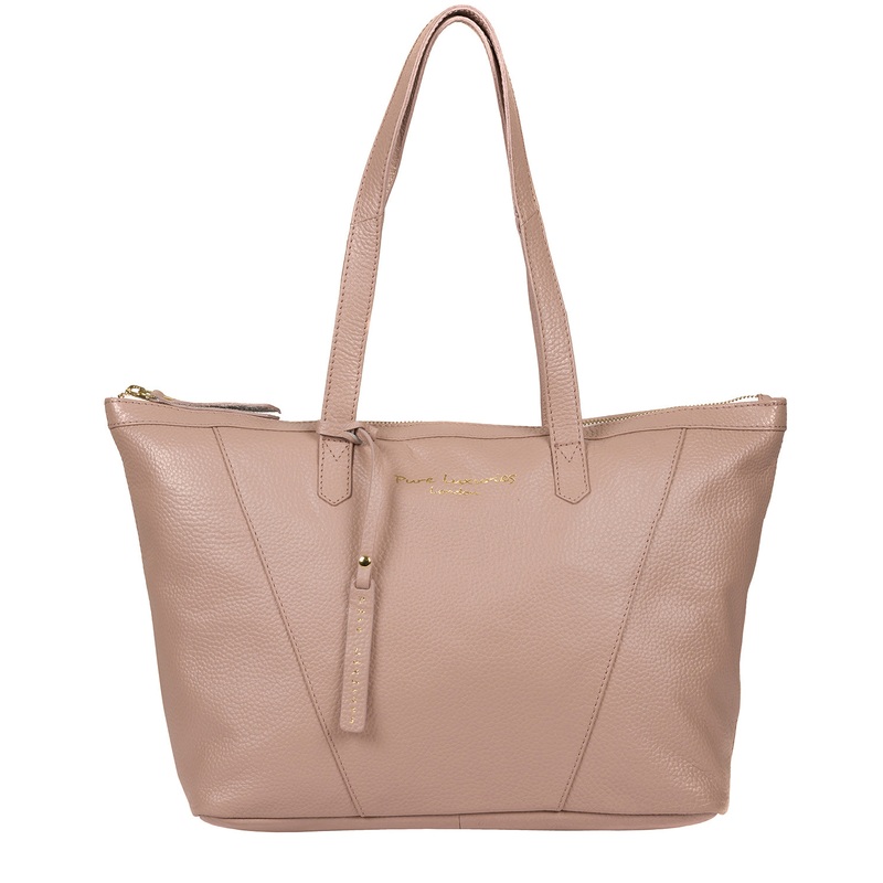 'Kelly' Blush Pink Leather Tote Bag