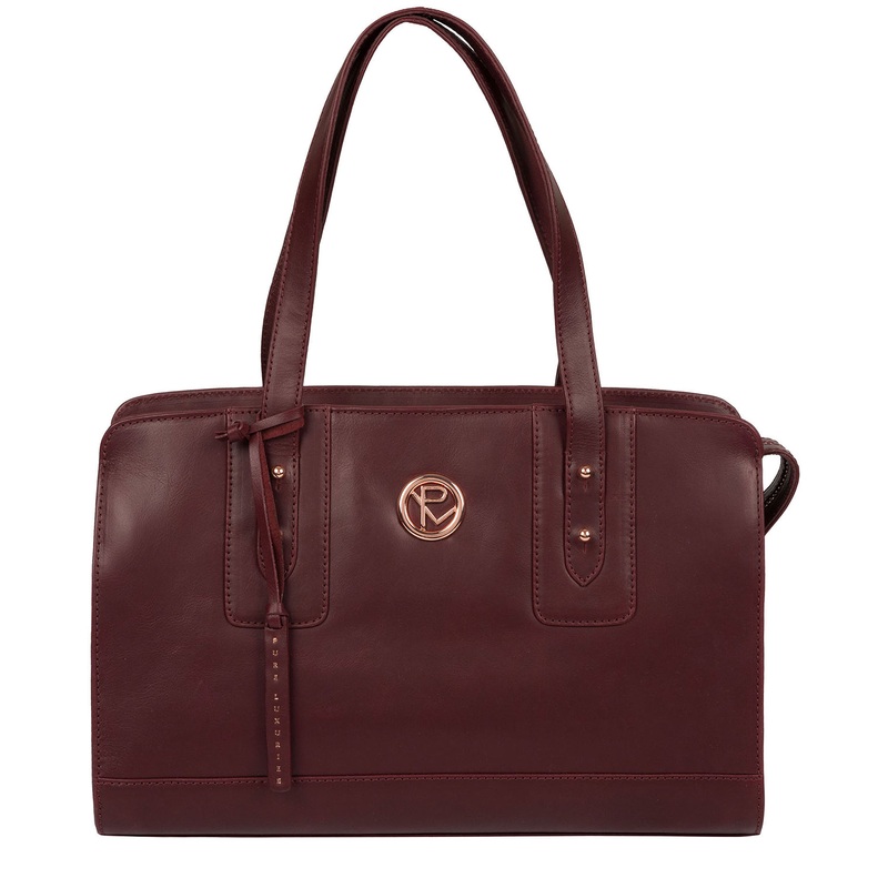 'Klee' Burgundy Leather Handbag