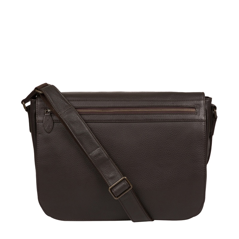 'Lawrence' Brown Leather Messenger Bag