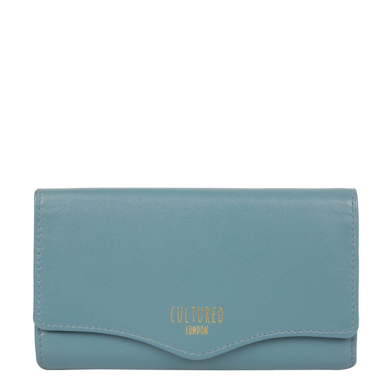 'Letitia' Smoky Blue Leather Purse